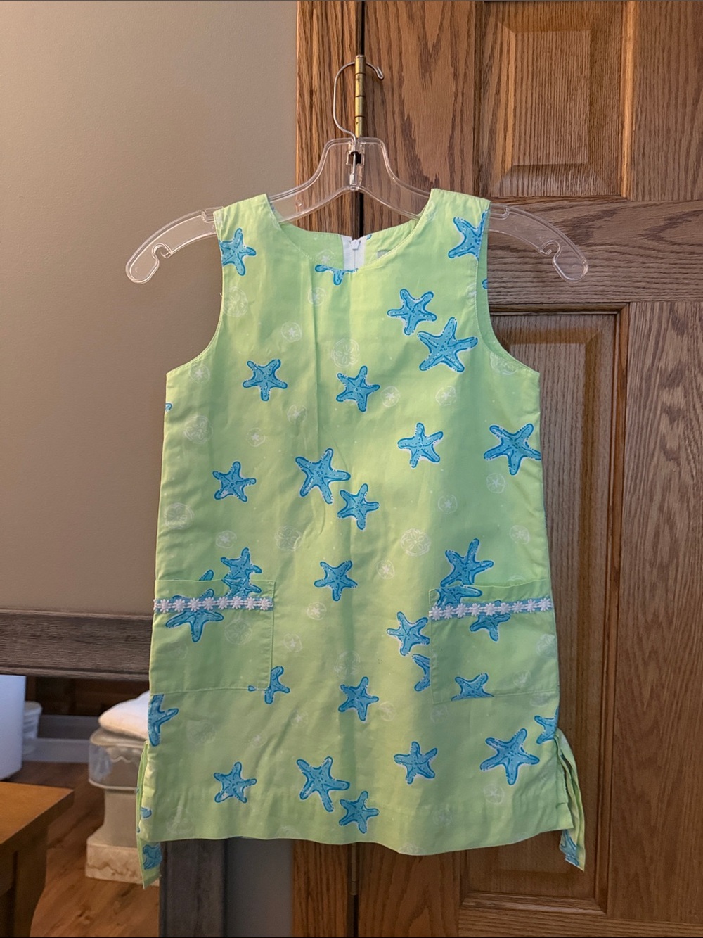 Lilly Pulitzer Lime Green Starfish Embroidered Shift Dress
